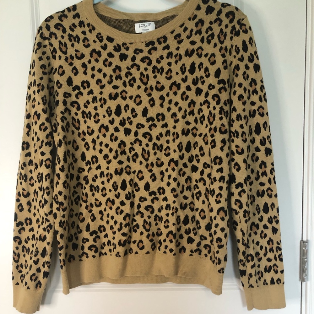 J. Crew leopard print sweater.  Medium weight knit, worn one time.